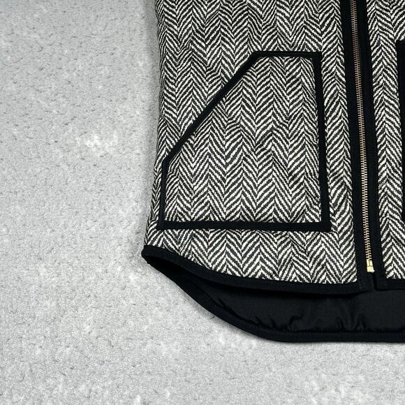 J Crew Vest Womens Size XXS Gray Black Full Zip Up Quilted Vest Sleeveless - Picture 4 of 11